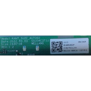 MAIN PARA SMART TV SAMSUNG 4K / NUMERO DE PARTE BN96-52602F / KANT_SU2E_AU7000 / BN9652602F / 52602F / D82T5VVLHH / PANEL CY-BT050HGCVJH / DISPLAY PT500GS02-1 / MODELO UN50TU700DFXZA XH16